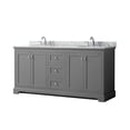 thumbnail image 1 of Wyndham Collection 72" Oval-Sinks Wood Double Bathroom Vanity in Dark Gray, 1 of 5
