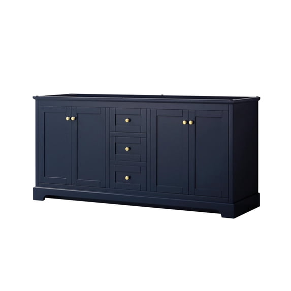 Wyndham Collection 72" Wood Double Bathroom Vanity without Mirror in Blue