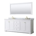 thumbnail image 1 of Wyndham Collection 80" Oval Sink Wood Double Bathroom Vanity in White/Gold, 1 of 5