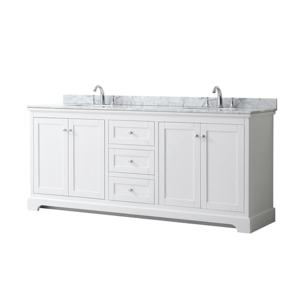 Wyndham Collection 80" Oval-Sinks Wood Double Bathroom Vanity in White