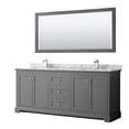 thumbnail image 1 of Wyndham Collection 80" Square Sinks Wood Double Bathroom Vanity in Blue, 1 of 6
