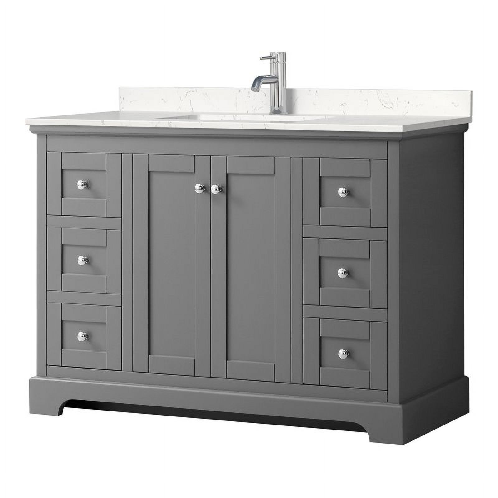 Wyndham Collection Avery Light Vein Wood Single Bathroom Vanity in Gray/Chrome