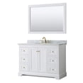 thumbnail image 1 of Wyndham Collection Oval Sink Wood Single Bathroom Vanity in White/Gold, 1 of 5