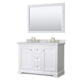 thumbnail image 1 of Wyndham Collection Oval Sinks Wood Double Bathroom Vanity in White/Gold, 1 of 6