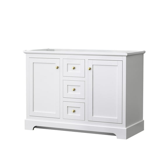 Wyndham Collection Wood Double Bathroom Vanity without Mirror in White