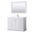 thumbnail image 1 of Wyndham Collection Wood Single Bathroom Vanity in White/Brushed Gold, 1 of 7