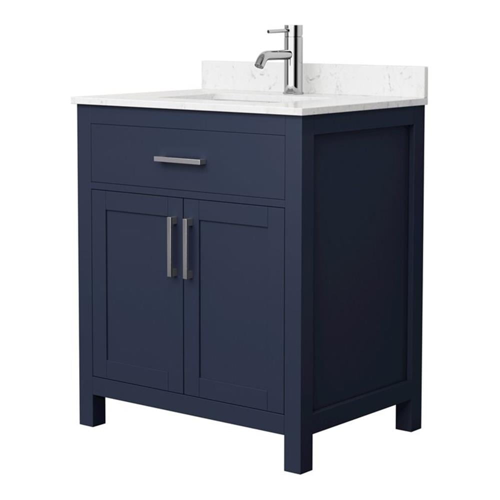 Beckett 30" Dark Blue Freestanding Single Bathroom Vanity with Marble Top