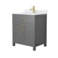 thumbnail image 1 of Wyndham Collection Beckett 30" Wood Single Bathroom Vanity in Gray/Gold, 1 of 6