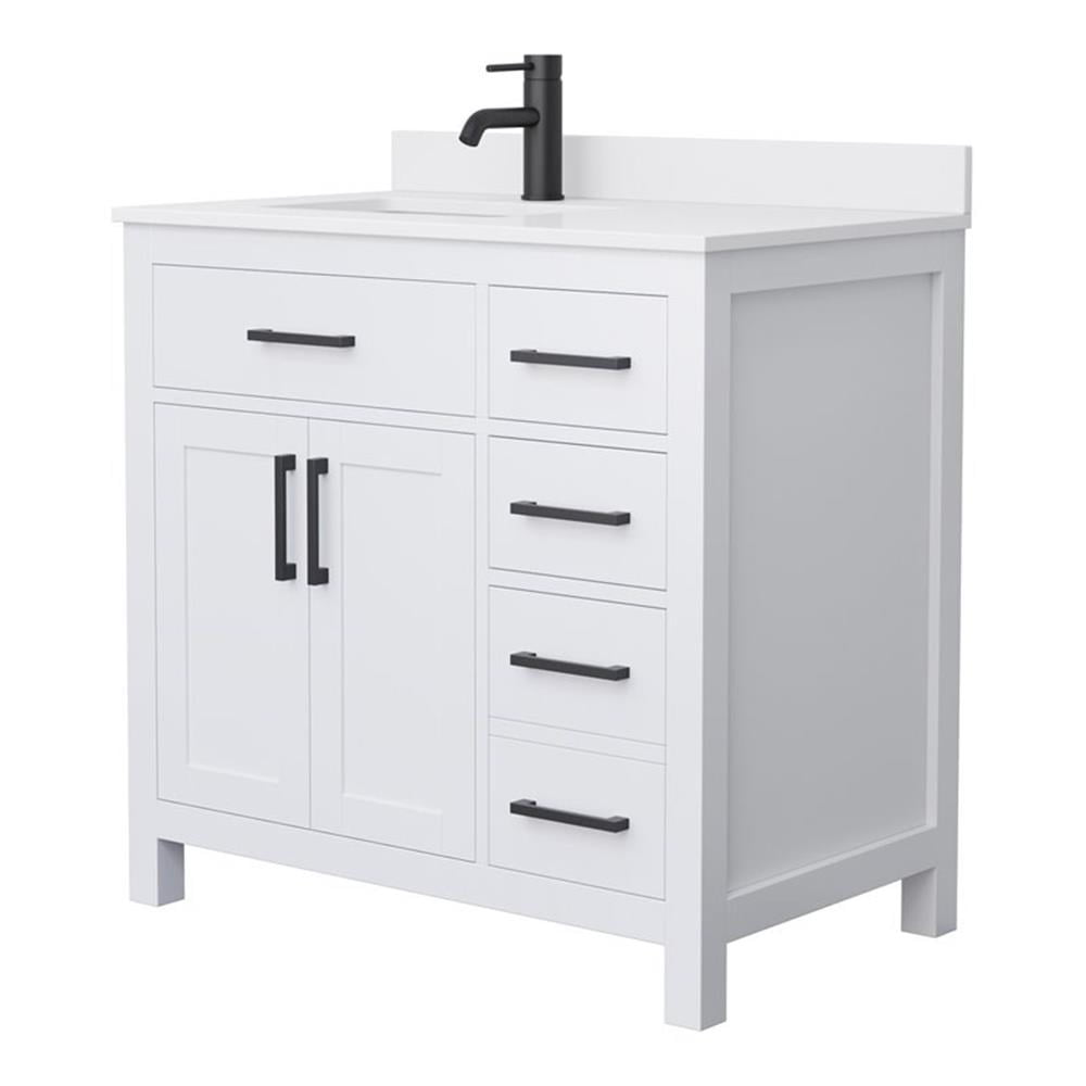 Beckett 36" White Freestanding Single Bathroom Vanity with Marble Top