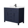 thumbnail image 1 of Wyndham Collection Beckett 42" Wood Single Bathroom Vanity in Blue/Black, 1 of 6