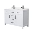 thumbnail image 1 of Wyndham Collection Beckett 48" Wood Double Bathroom Vanity in White/Black, 1 of 6