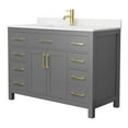 thumbnail image 1 of Wyndham Collection Beckett 48" Wood Single Bathroom Vanity in Dark Gray/Gold, 1 of 3