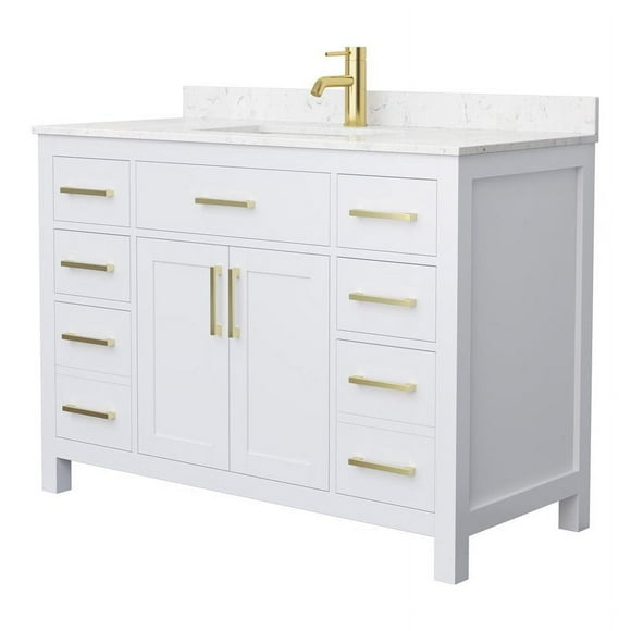 White Vanity Gold Hardware