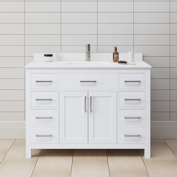 Wyndham Collection Wcg242448s-Unsmxx Beckett 48" Free Standing Single Basin Vanity Set -