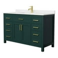 thumbnail image 1 of Wyndham Collection Beckett 54" Wood Single Bathroom Vanity in Green/Gold, 1 of 3