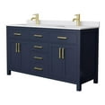 thumbnail image 1 of Wyndham Collection Beckett 60" Wood Double Bathroom Vanity in Blue/Gold, 1 of 3