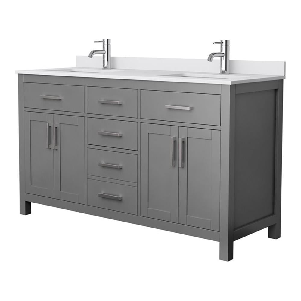 Beckett 60" Dark Gray Double Bathroom Vanity with Cultured Marble Top