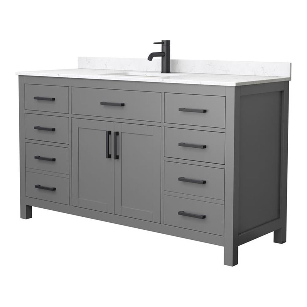 Beckett 60'' Dark Gray Bathroom Vanity with Marble Top
