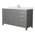 thumbnail image 1 of Wyndham Collection Beckett 60" Wood Single Bathroom Vanity in Gray/Gold, 1 of 3