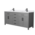 thumbnail image 1 of Wyndham Collection Beckett 72" Wood Double Bathroom Vanity in Gray/Black, 1 of 6