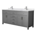 thumbnail image 1 of Wyndham Collection Beckett 72" Wood Double Bathroom Vanity in Gray/Nickel, 1 of 3