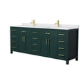 thumbnail image 1 of Wyndham Collection Beckett 84" Wood Double Bathroom Vanity in Green/Brushed Gold, 1 of 6