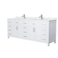 thumbnail image 1 of Wyndham Collection Beckett 84" Wood Double Bathroom Vanity in White/Nickel, 1 of 6