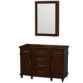 thumbnail image 1 of Wyndham Collection Berkeley 48 inch Single Bathroom Vanity in Dark Chestnut, No Countertop, No Sink, 24 inch Medicine Cabinet, 1 of 2