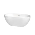 thumbnail image 1 of Brooklyn 60 Inch Freestanding Bathtub in White with Brushed Nickel Drain and Overflow Trim, 1 of 5