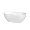 thumbnail image 1 of Brooklyn 60 Inch Freestanding Bathtub in White with Matte Black Drain and Overflow Trim, 1 of 9