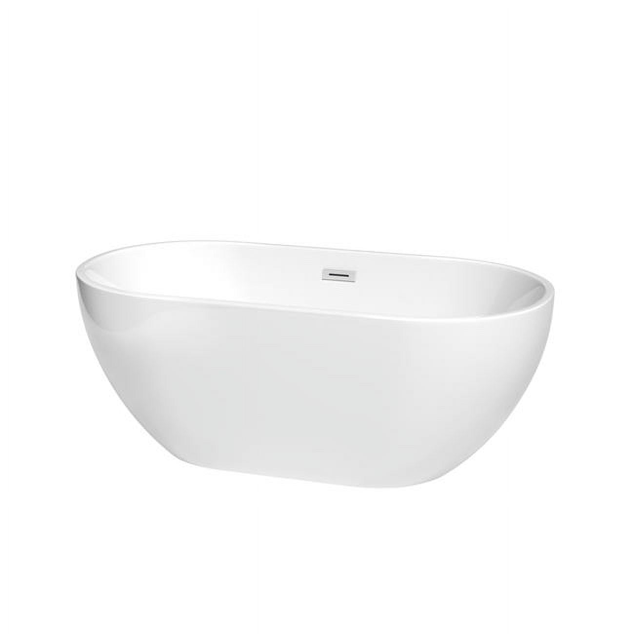 Brooklyn 60'' White Acrylic Freestanding Soaking Bathtub
