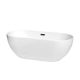 thumbnail image 1 of Brooklyn 67 Inch Freestanding Bathtub in White with Matte Black Drain and Overflow Trim, 1 of 9