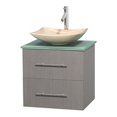 thumbnail image 1 of Wyndham Collection Centra 24 inch Single Bathroom Vanity in Gray Oak, Ivory Marble Countertop, Arista Ivory Marble Sink, and No Mirror, 1 of 7