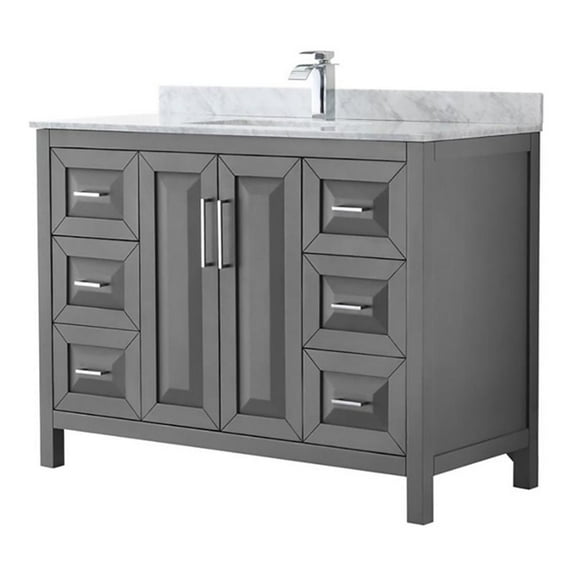 Wyndham Collection Daria 48" No Mirror Wood Single Bathroom Vanity in Gray