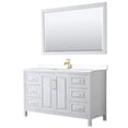 thumbnail image 1 of Wyndham Collection Daria 60" Mirror Wood Single Bathroom Vanity in White/Gold, 1 of 5