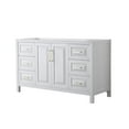 thumbnail image 1 of Wyndham Collection Daria 60" No-Sink Wood Single Bathroom Vanity in White/Gold, 1 of 7