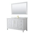 thumbnail image 1 of Wyndham Collection Daria 60" Wood & Marble Single Bathroom Vanity in White/Gold, 1 of 3