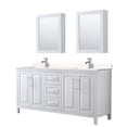 thumbnail image 1 of Wyndham Collection Daria 72" Cabinet Wood Double Bathroom Vanity in White/Chrome, 1 of 5