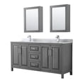 thumbnail image 1 of Wyndham Collection Daria 72" Cabinets Wood Double Bathroom Vanity in Gray/Chrome, 1 of 3