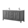 thumbnail image 1 of Wyndham Collection Daria 72" Wood Double Bathroom Vanity in Gray/Chrome, 1 of 5