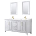 thumbnail image 1 of Wyndham Collection Daria 72" Wood & Metal Double Bathroom Vanity in White/Gold, 1 of 5