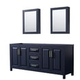 thumbnail image 1 of Wyndham Collection Daria 80" No-Sink Wood Double Bathroom Vanity in Blue/Gold, 1 of 4