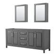 thumbnail image 1 of Wyndham Collection Daria 80" No-Sink Wood Double Bathroom Vanity in Gray/Chrome, 1 of 3