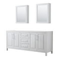 thumbnail image 1 of Wyndham Collection Daria 80" No-Sink Wood Double Bathroom Vanity in White/Chrome, 1 of 3