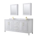 thumbnail image 1 of Wyndham Collection Daria 80" Wood & Marble Double Bathroom Vanity in White/Gold, 1 of 5