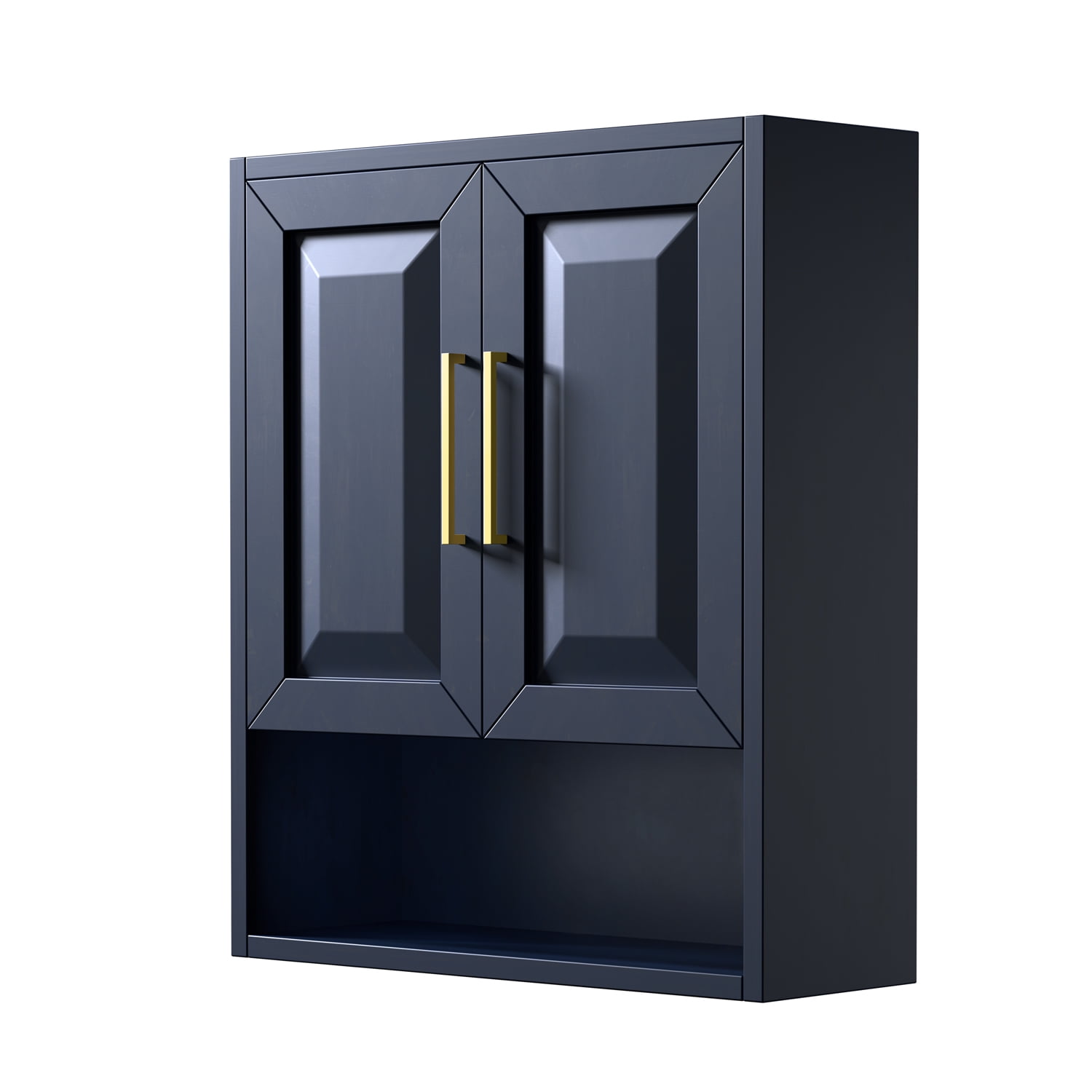 Daria 25'' Dark Blue Wall-Mounted Bathroom Cabinet with Gold Hardware