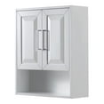 thumbnail image 1 of Wyndham Collection Daria Wood Wall-Mounted Storage Cabinet in White/Chrome, 1 of 3