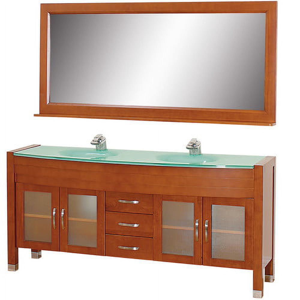 Wyndham Collection Daytona 71 inch Double Bathroom Vanity in Cherry ...