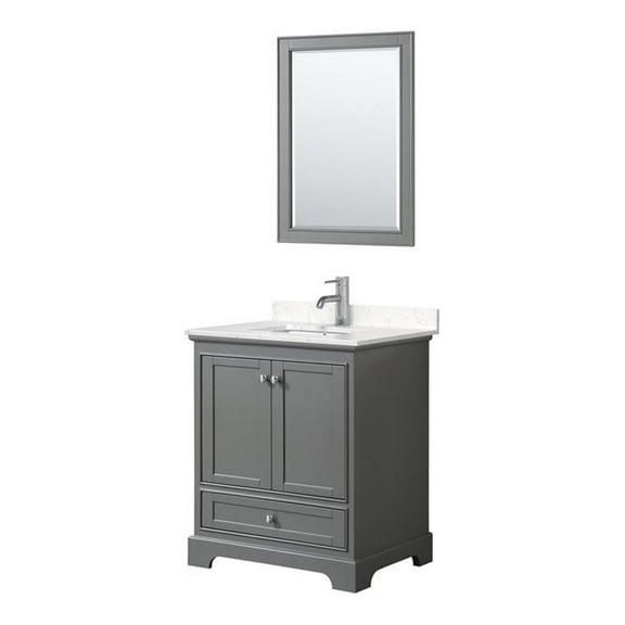 Wyndham Collection Deborah 30" Light-Vein Wood Single Bathroom Vanity in Gray