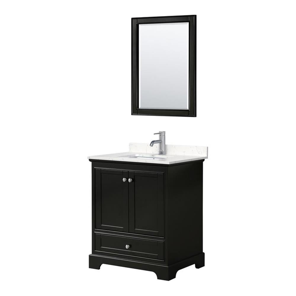 Deborah 30" Dark Espresso Bathroom Vanity with Carrara Marble Top